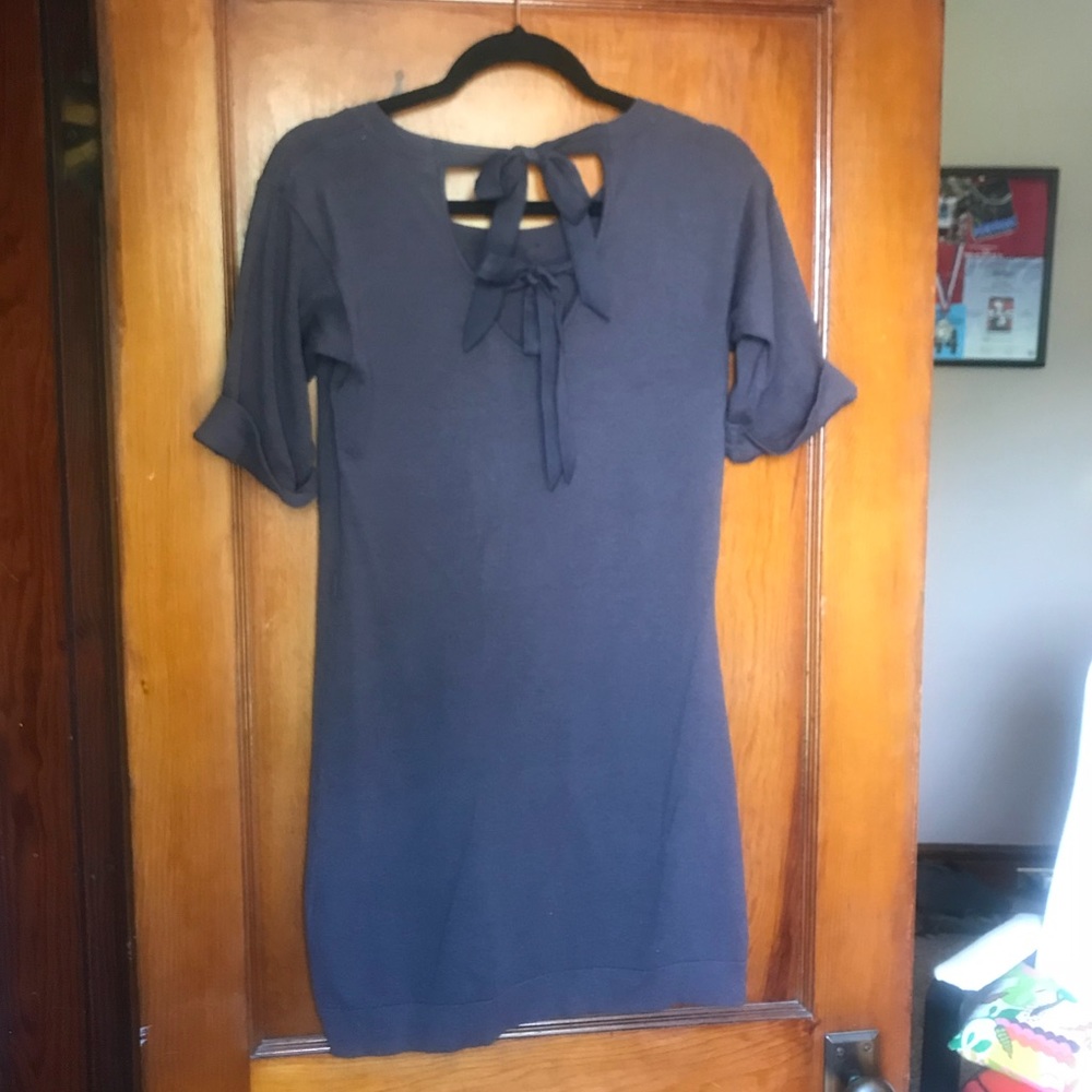 Gray LC Lauren Conrad Sweater Dress Open Back